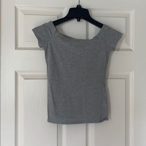 Grey Off the Shoulder Top